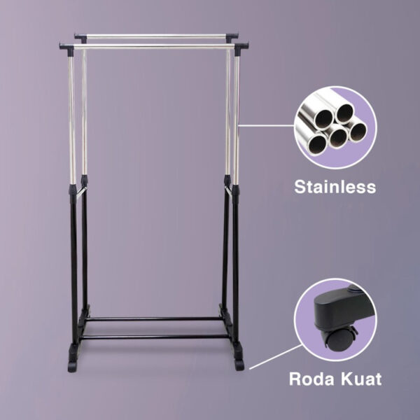 Double Pole Clothes Hanger Rack 6806