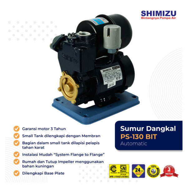 Shimizu Pompa Otomatis With Small Pressure Tank PS-130 BIT